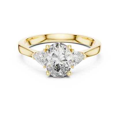 Oval Cut With Trillion Stone Ring