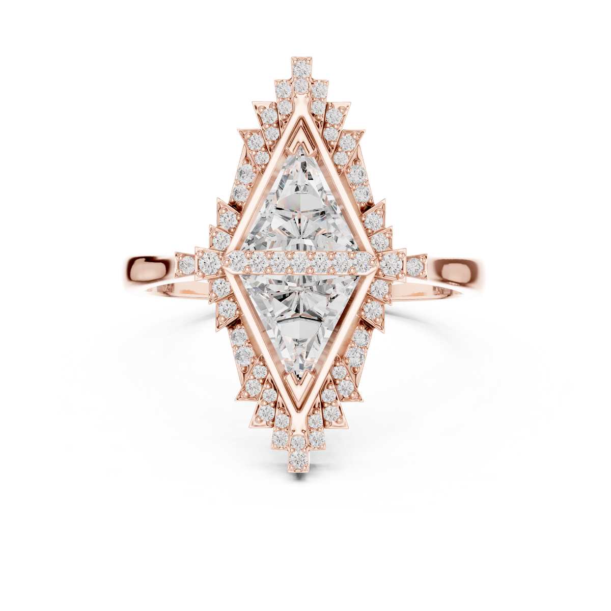 two tringle diamond ring