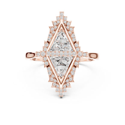 two tringle diamond ring