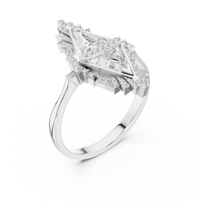 two tringle diamond ring