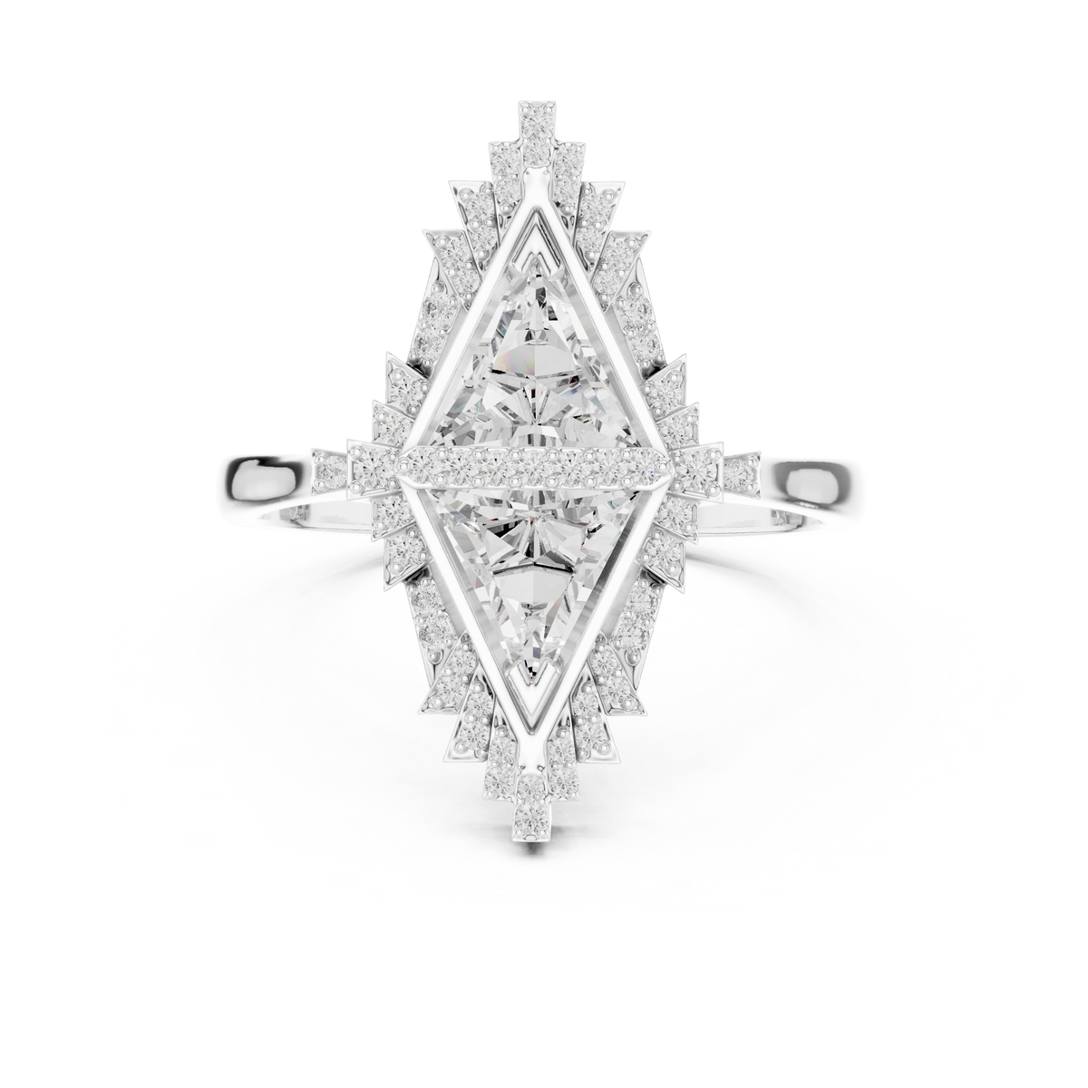 two tringle diamond ring