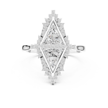 two tringle diamond ring