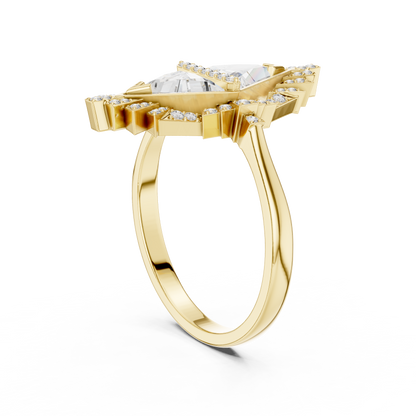 two tringle diamond ring