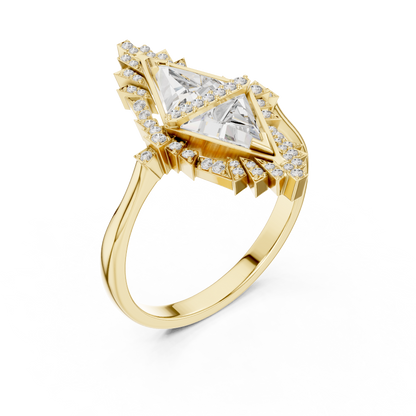 two tringle diamond ring