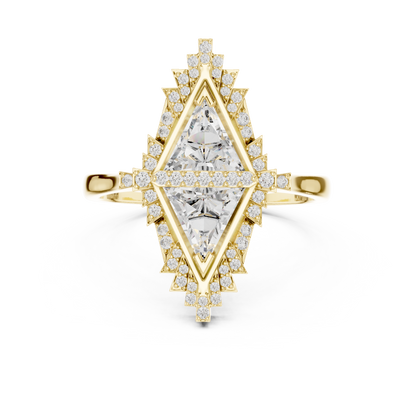 two tringle diamond ring