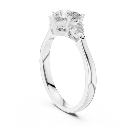 Heart Cut Diamond Two Trillion Stone Ring
