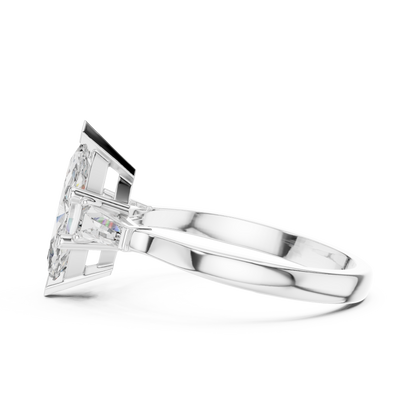 Marquise Cut Tapered Baguette Diamond  Engagement Ring