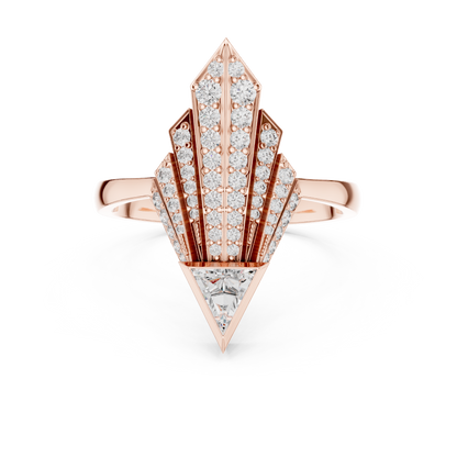 Triangle Cut Round Diamond Ring