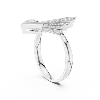Triangle Cut Round Diamond Ring