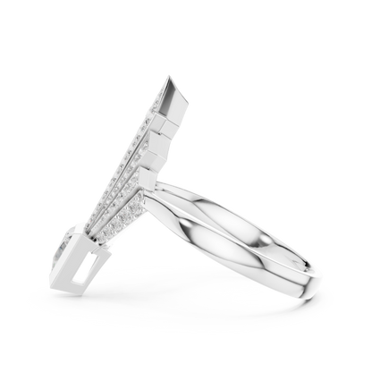 Triangle Cut Round Diamond Ring