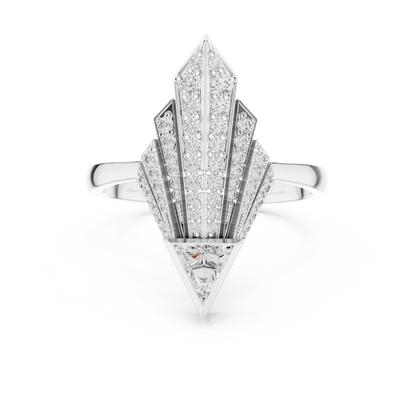 Triangle Cut Round Diamond Ring