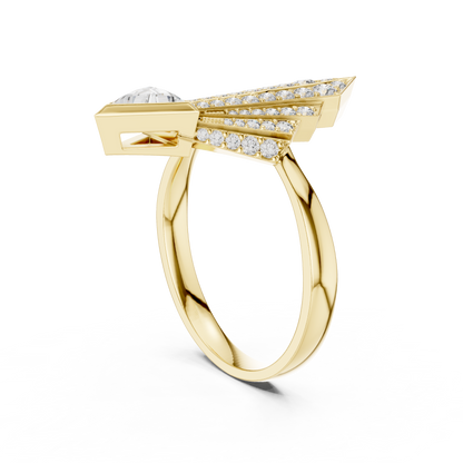 Triangle Cut Round Diamond Ring
