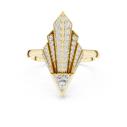 Triangle Cut Round Diamond Ring