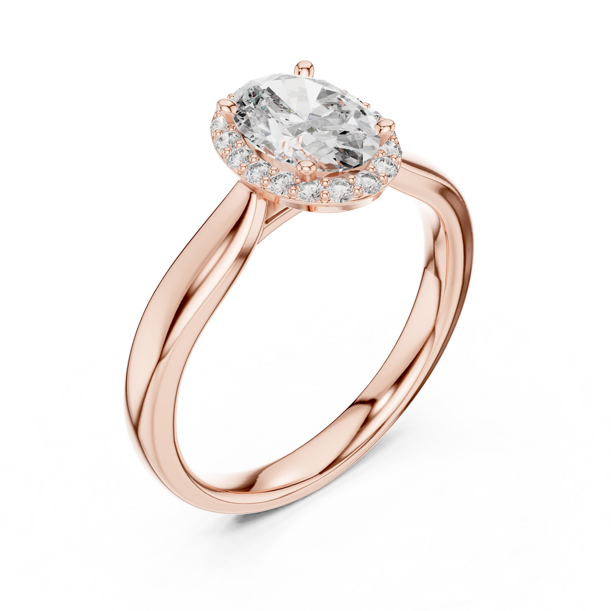 oval cut side halo engagement ring
