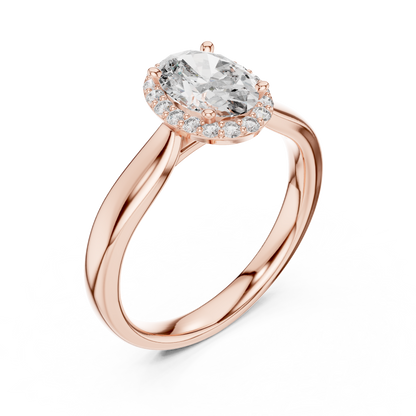 Oval Cut Side Halo Engagement Ring