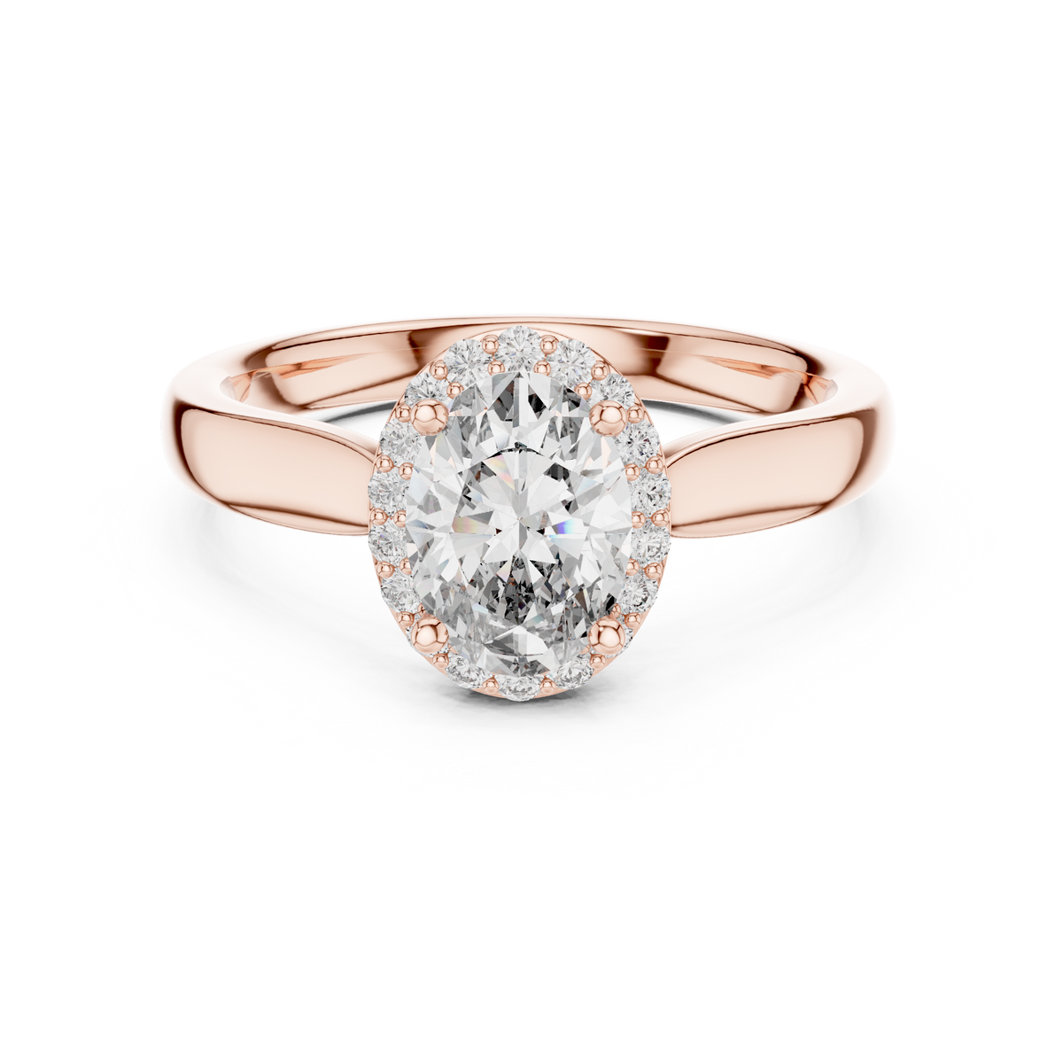 oval cut side halo engagement ring