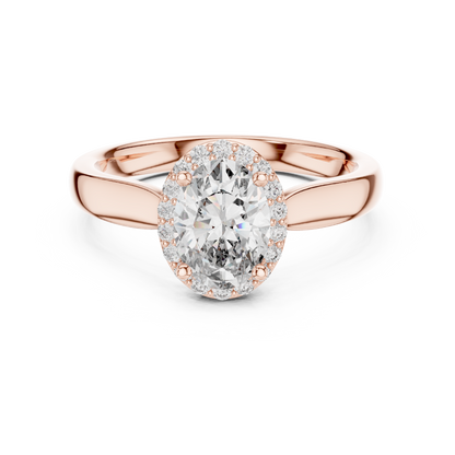 Oval Cut Side Halo Engagement Ring