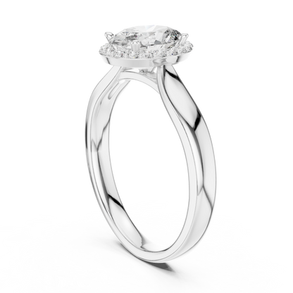Oval Cut Side Halo Engagement Ring