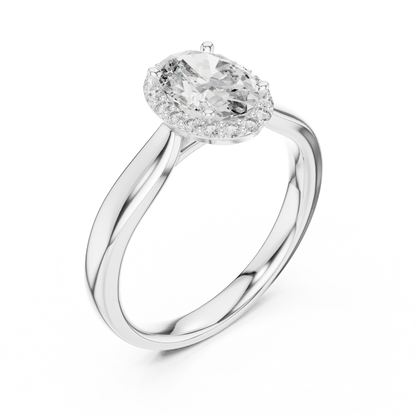 Oval Cut Side Halo Engagement Ring