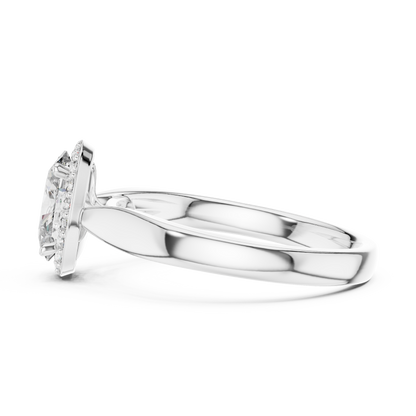 Oval Cut Side Halo Engagement Ring