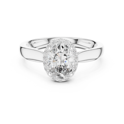 Oval Cut Side Halo Engagement Ring
