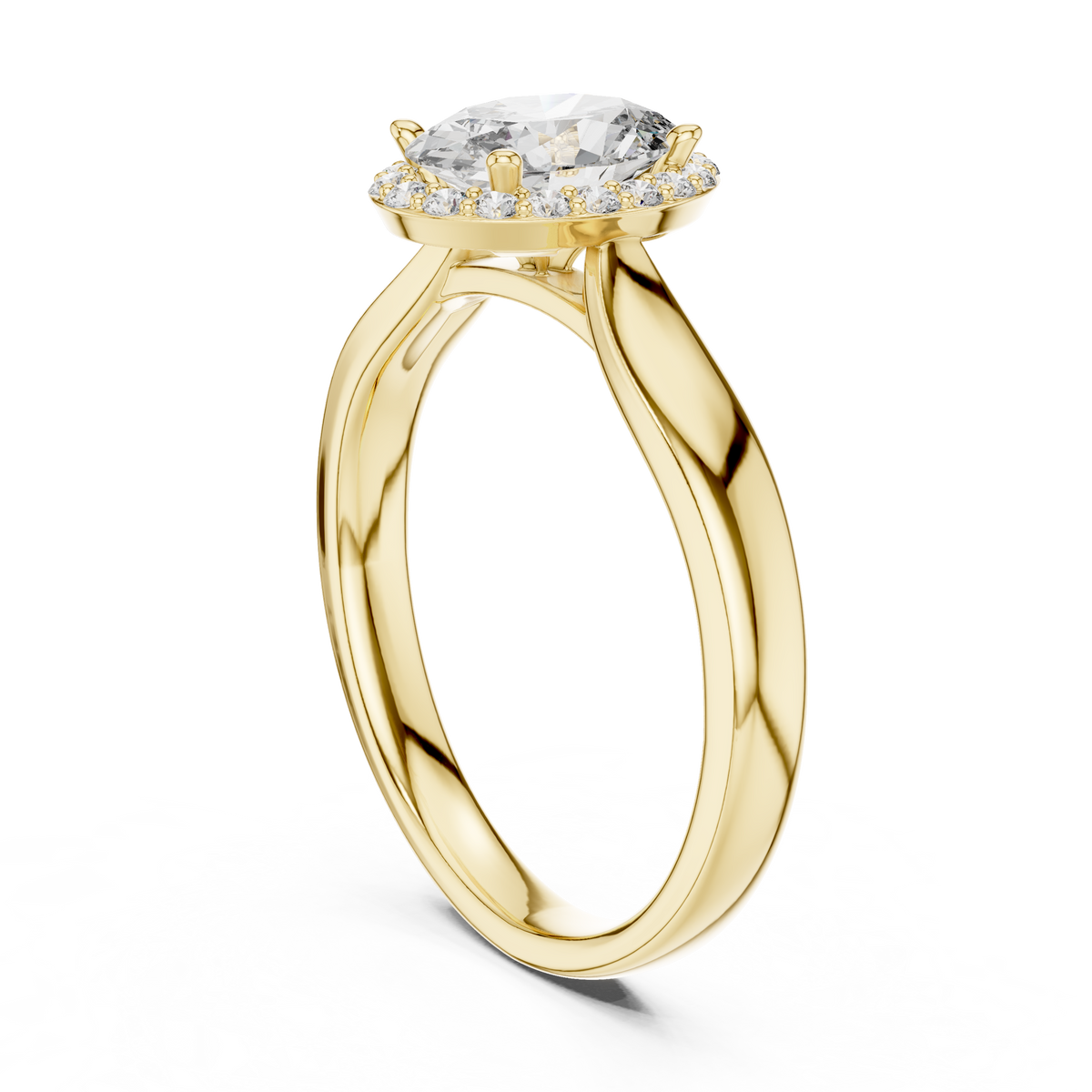 oval cut side halo engagement ring