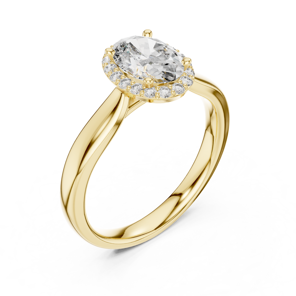 oval cut side halo engagement ring