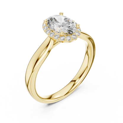 Oval Cut Side Halo Engagement Ring