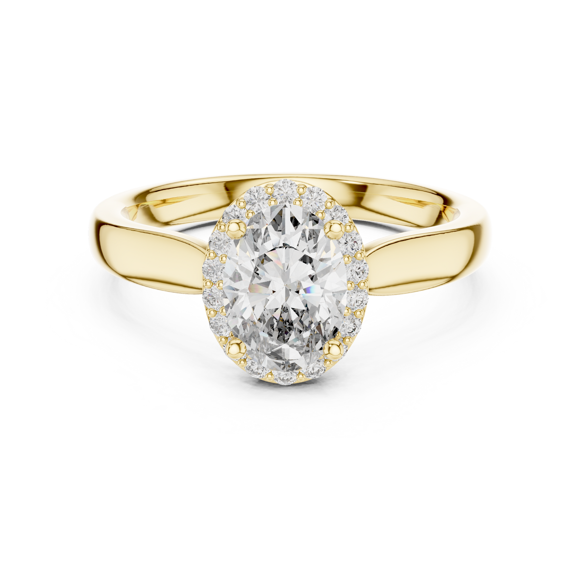 oval cut side halo engagement ring