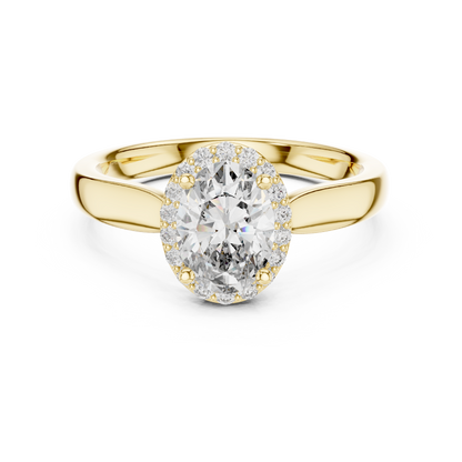 Oval Cut Side Halo Engagement Ring