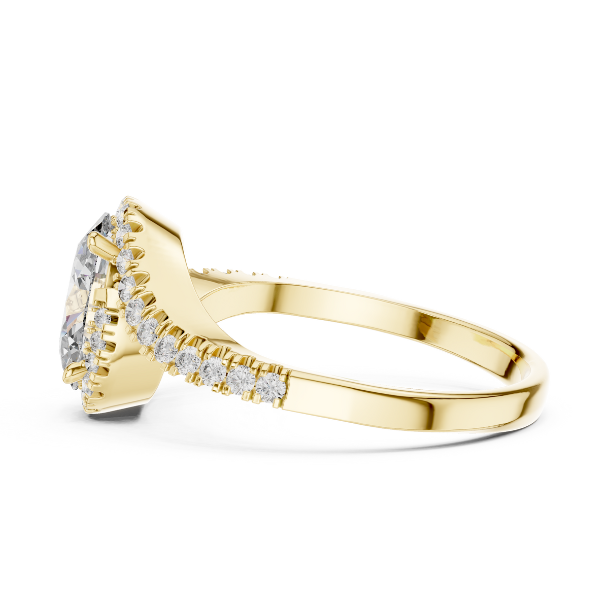 oval cut side round diamond ring