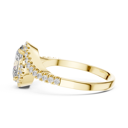 Oval Cut Side Round Diamond Ring