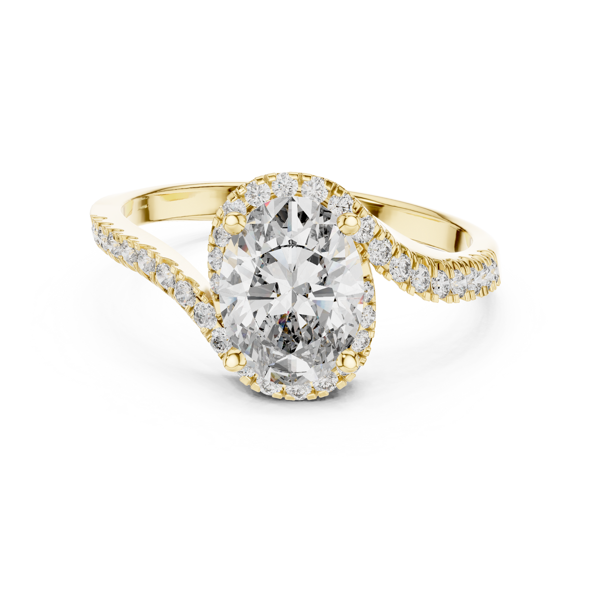 oval cut side round diamond ring
