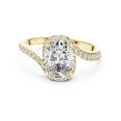 Oval Cut Side Round Diamond Ring