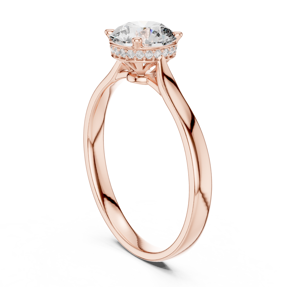 solitaire hidden halo ring