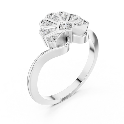 Round Solitaire Diamond Blossom Ring