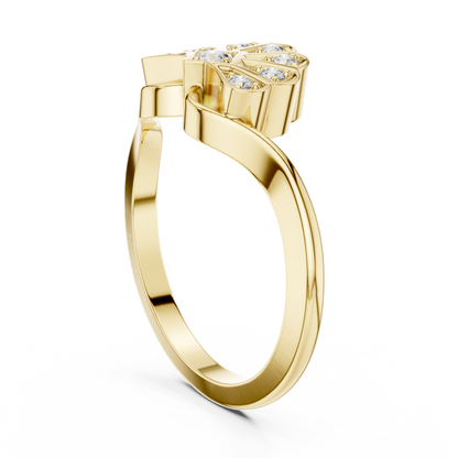 Round Solitaire Diamond Blossom Ring
