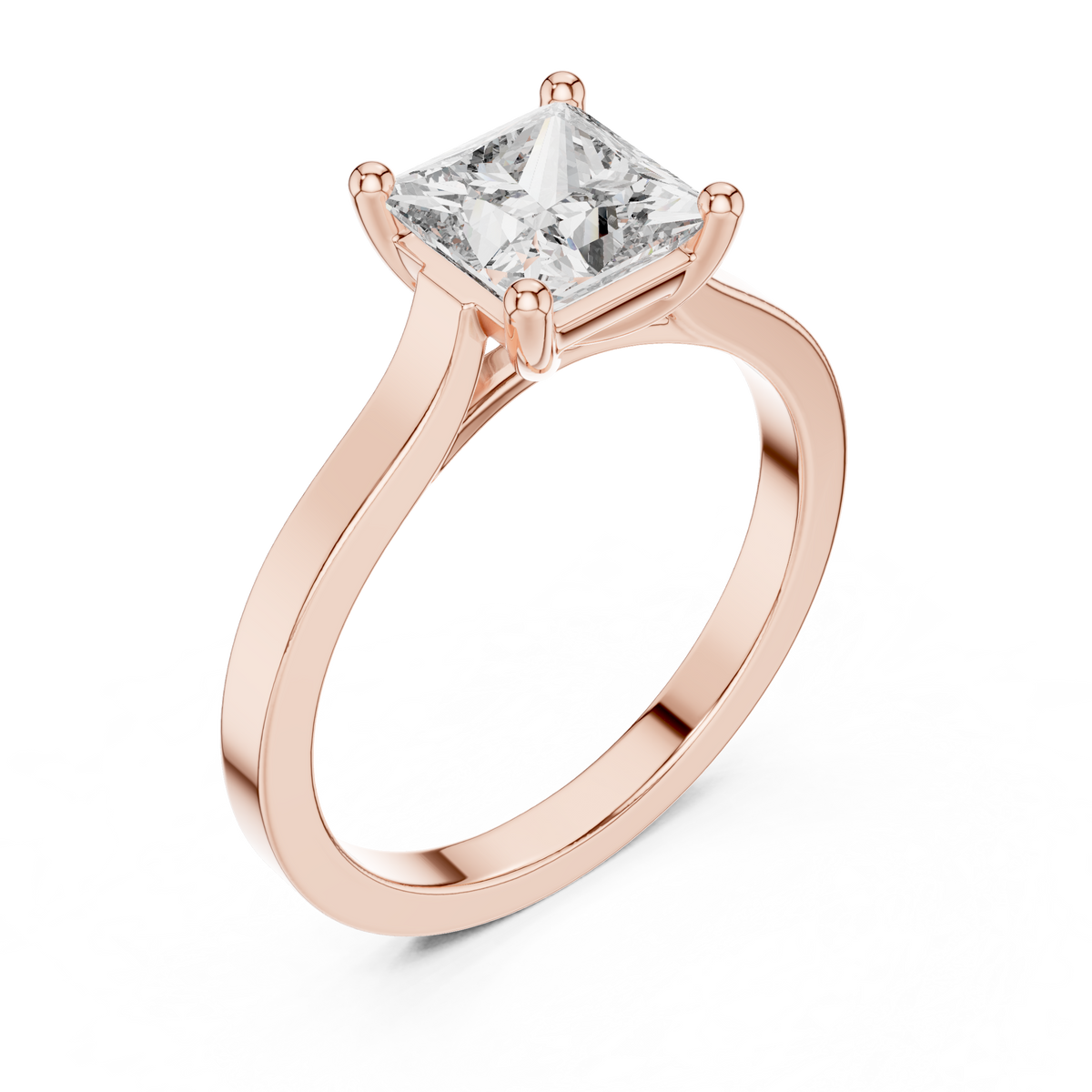 princess solitaire ring