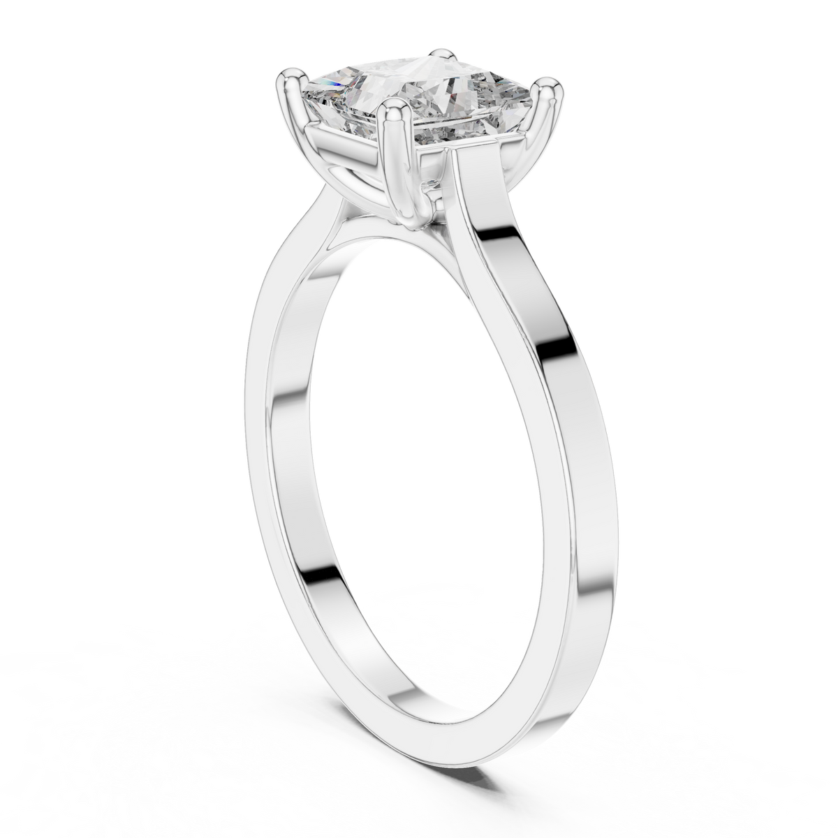 princess solitaire ring