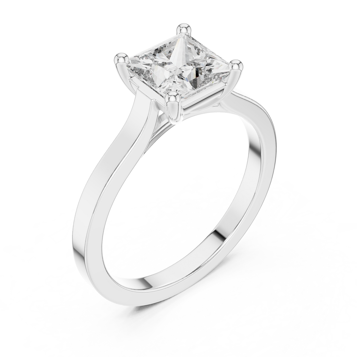 princess solitaire ring