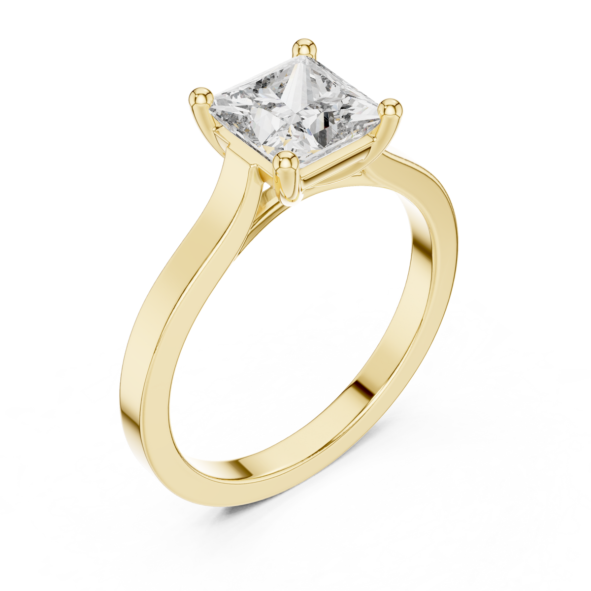 princess solitaire ring