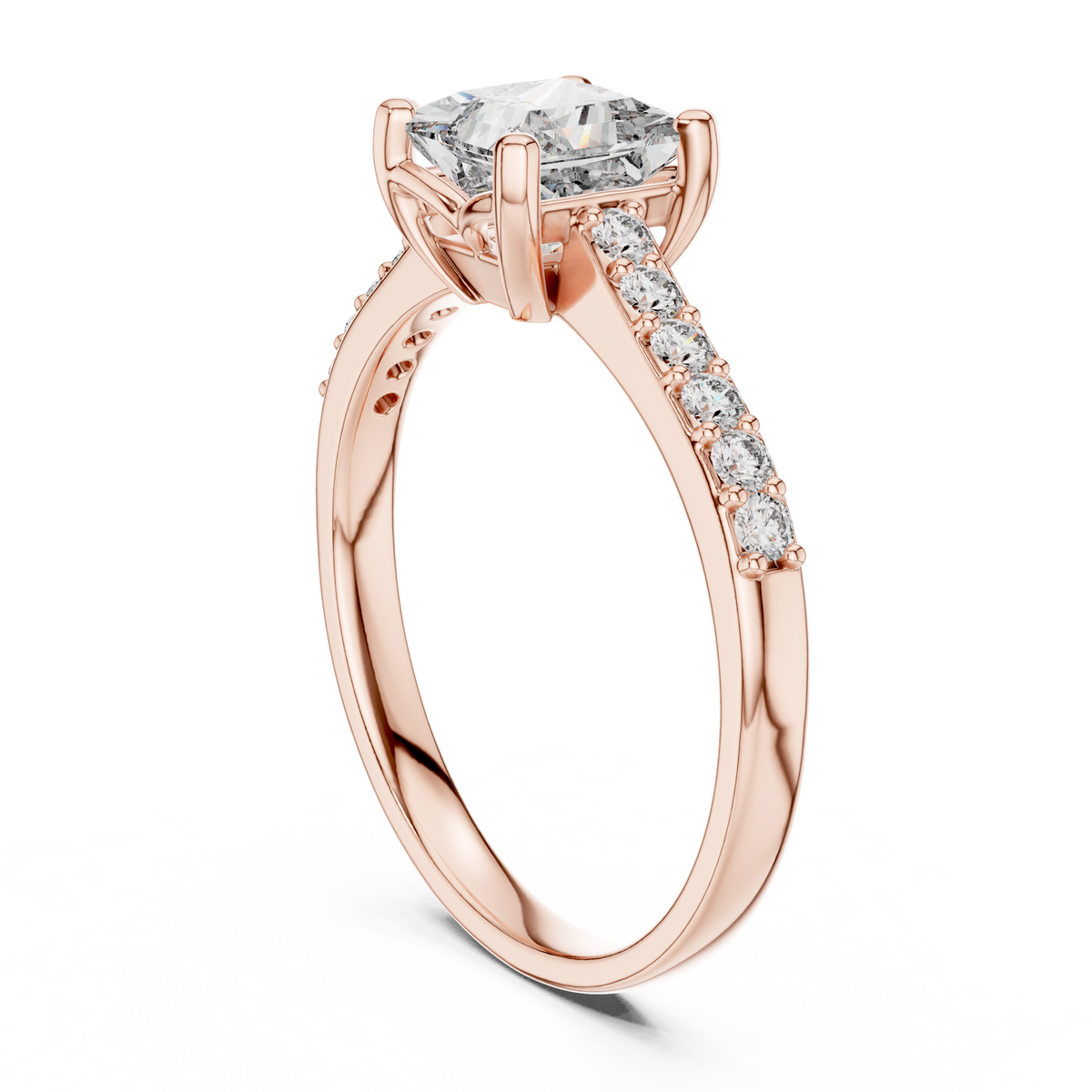princess with side pave ring