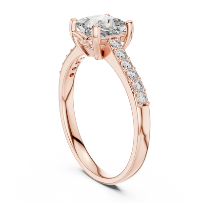 princess with side pave ring
