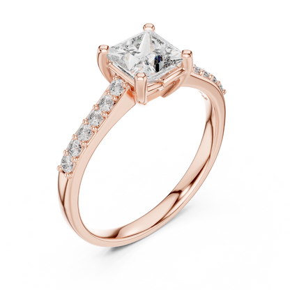 princess with side pave ring