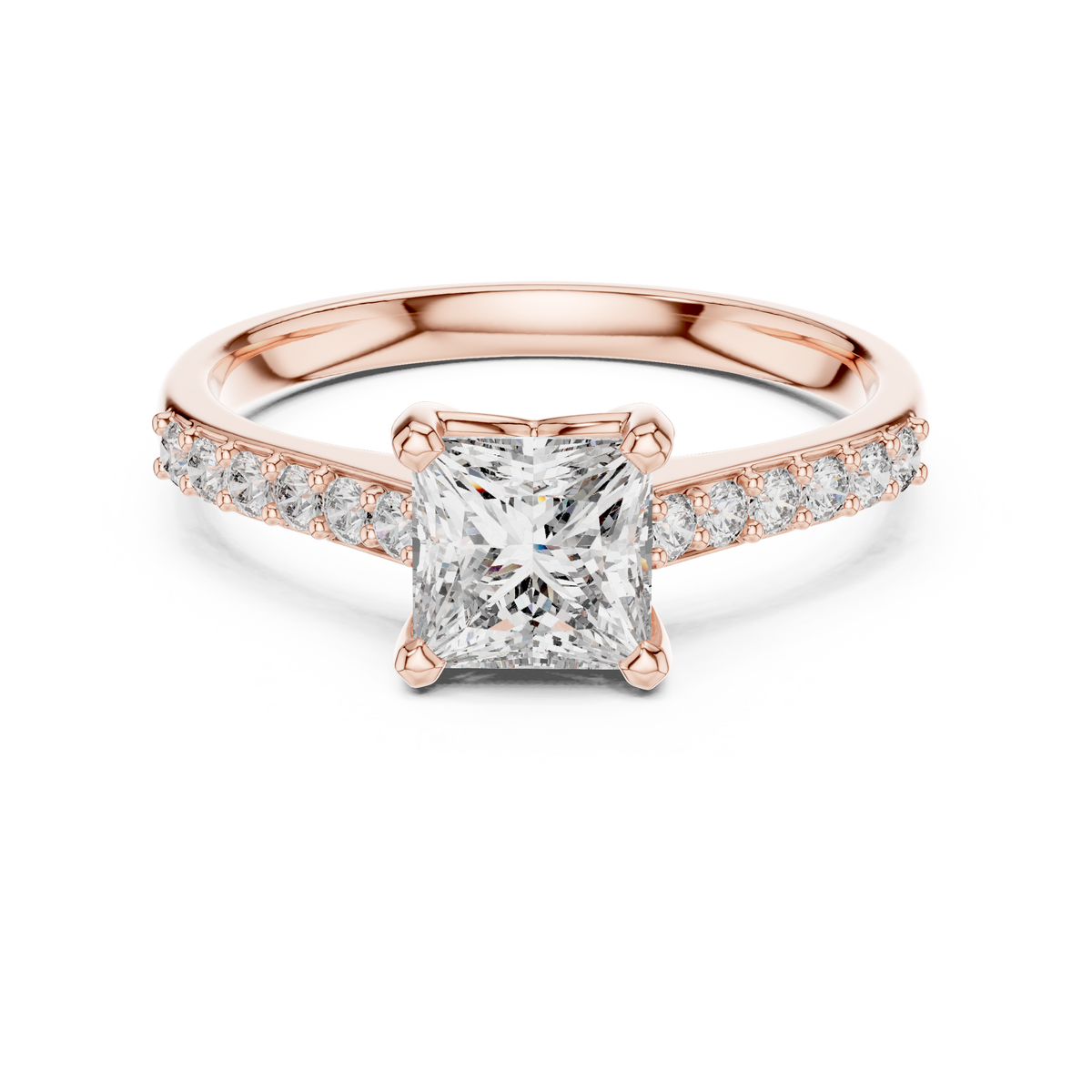 princess with side pave ring