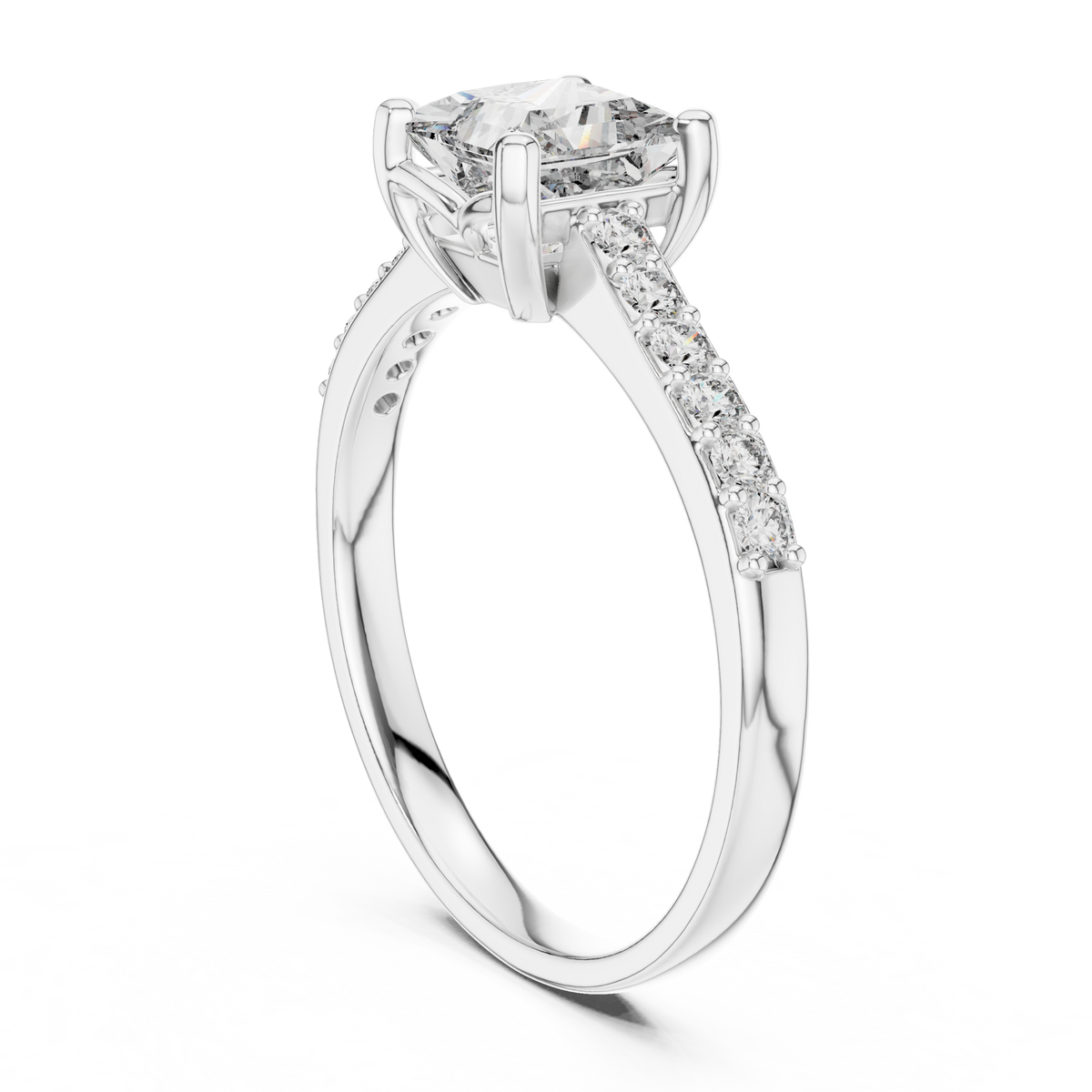 princess with side pave ring