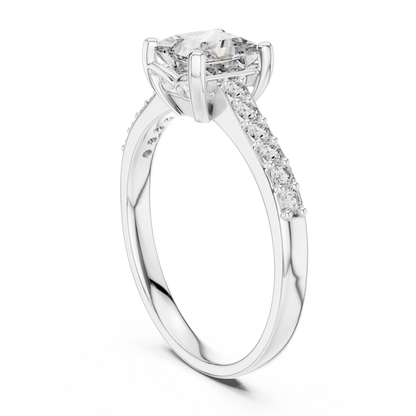 princess with side pave ring