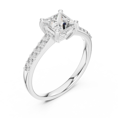 princess with side pave ring