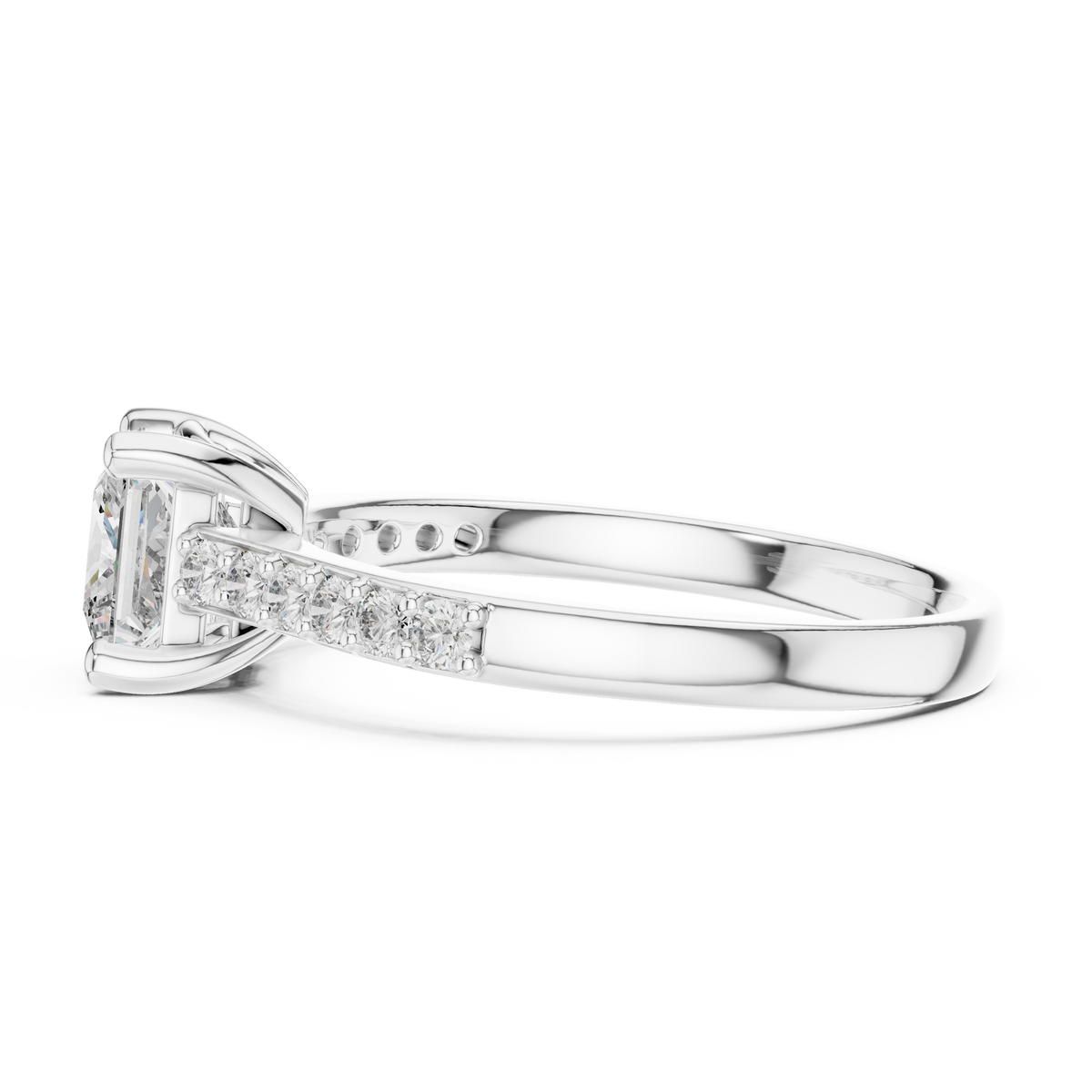 princess with side pave ring
