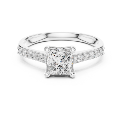 princess with side pave ring